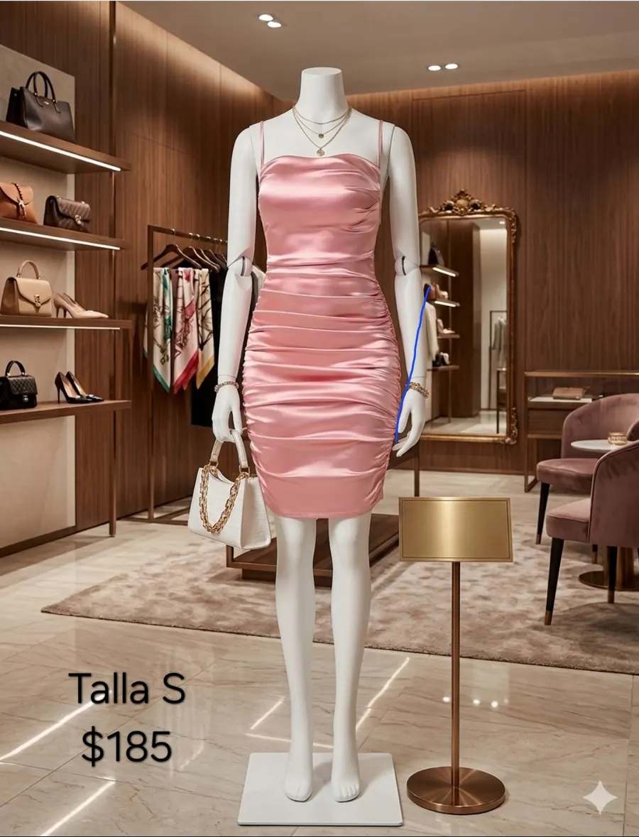 Vestido satin rosa