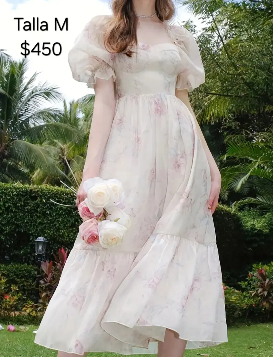 Vestido mangas abultadas